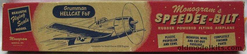 Monogram Speedee-Bilt Grumman F6F Hellcat Flying Scale Model, G-12 plastic model kit